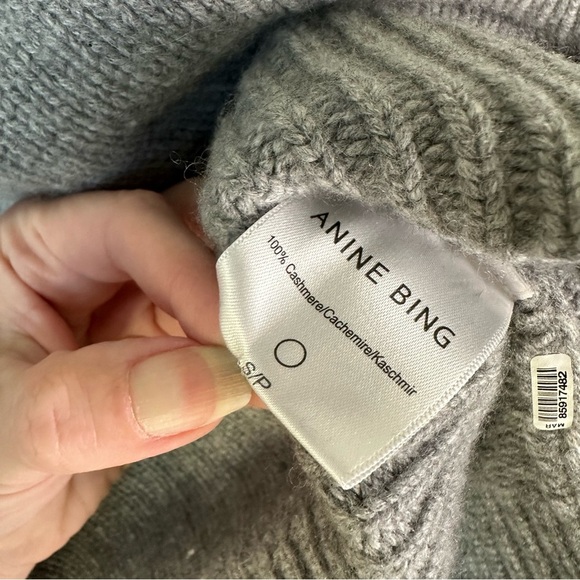 ANINE BING Rosie Gray Pullover Knit Cashmere Sweater SZ S - Picture 6 of 9